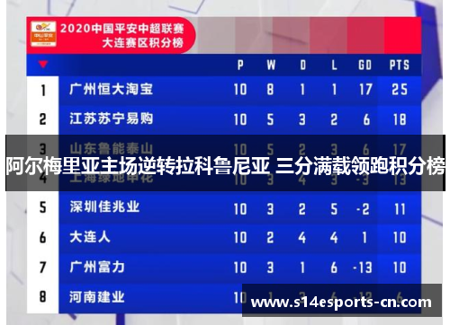 阿尔梅里亚主场逆转拉科鲁尼亚 三分满载领跑积分榜