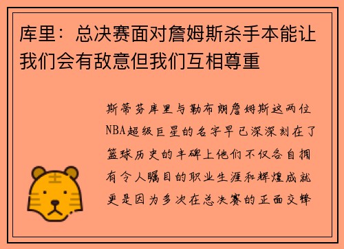 库里:总决赛面对詹姆斯杀手本能让我们会有敌意但我们互相尊重